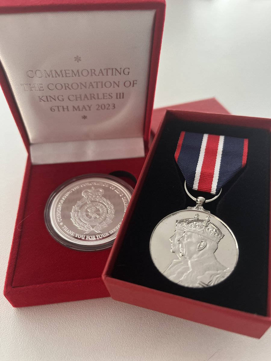 RobWiercinski's tweet photo. Not every day occurrence. Medal and coin received. #Coronation2023 @WelshAmbulance https://t.co/aJKZXwZeUW