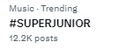 sujustation's tweet image. We already record 12.2k tweets for Super Junior today. Let's increase the number by Reposting tweets that including #superjunior #2024MAMAVOTE to be counted as vote🎶💙