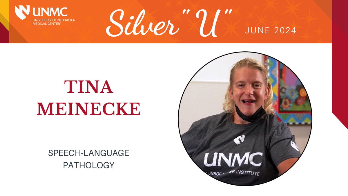 unmc_mmi's tweet photo. Congratulations to Kristina Meinecke ๐๐ฝ MMIโs June #SilverU winner. Awarded monthly to @unmc employees with overall performance beyond the scope of their position, Tinaโs work in #mmiSLP is vital to the mission of MMI. #unmcMMI #mmiProud https://t.co/rVZl5BF08P