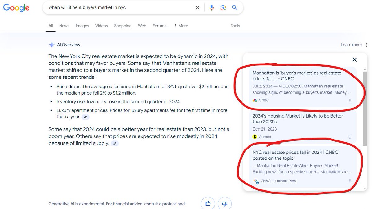 lilyraynyc's tweet photo. One way to get listed in AIO twice: your article is cited, plus your company's LinkedIn post about the article (with a short blurb about the article)

In general, posting on LinkedIn seems to be a great way to get in AIO right now. https://t.co/GXrNXt4Kek