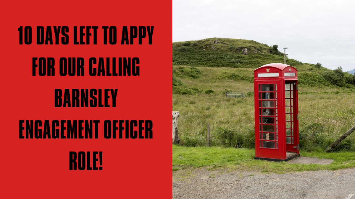 LungTheatre's tweet photo. There are 10 days to apply for our new excitingCalling Barnsley Engagement Officer Role! Find more information here: https://t.co/6saDaCt9HX

10 weeks working with LUNG in Barnsley!! Get your applications in! https://t.co/ddPQQWm5jF