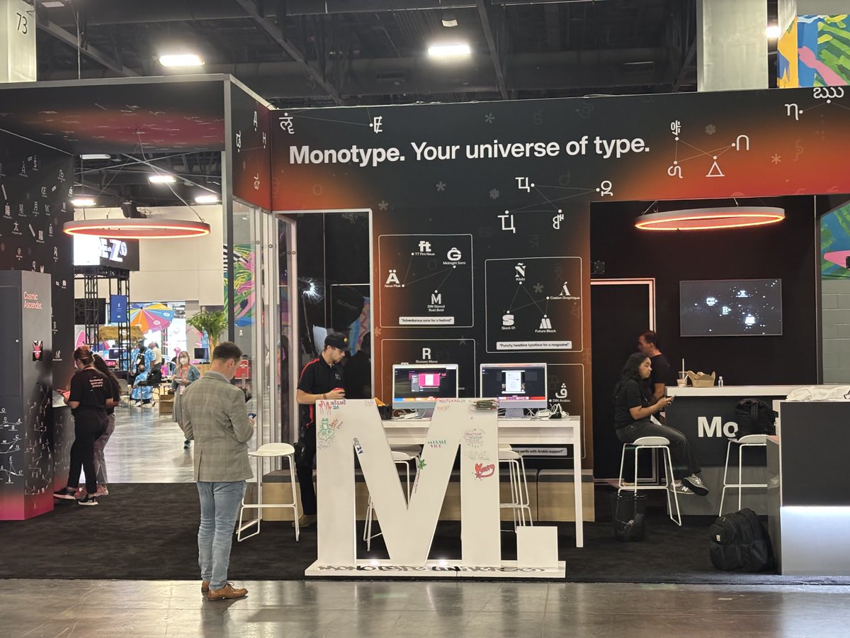 ⁦<a href="/Monotype/">Monotype.</a>⁩ Booth #506 looking #hot ⁦<a href="/adobemax/">Adobe MAX</a>⁩ #adobemax2024!