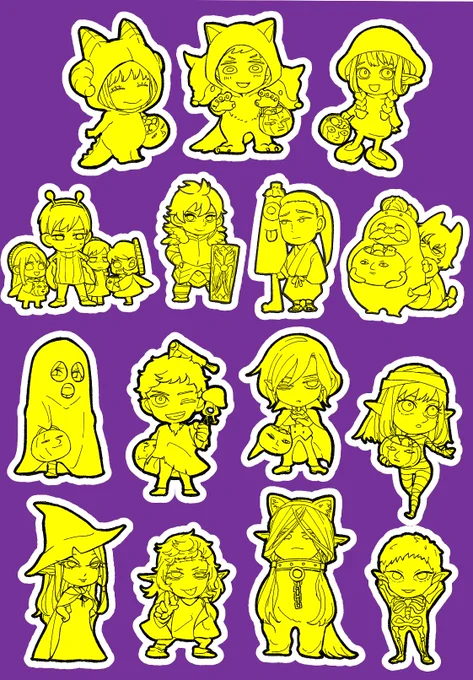 の線画描けた!明日までに塗り終わるかな 