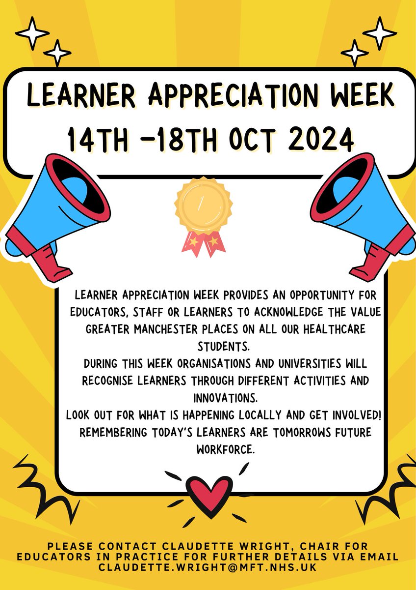 Practice-Based Learning Team @MMUHPSC (@mmupbltutors) on Twitter photo The PBL Team would like to introduce Learner Appreciation week. Learner support is at the forefront of everything we do in the PBL Team. This week more than ever, we show appreciation to the next generation of healthcare professionals. <a href="/cutey76/">Claudette Wright</a> <a href="/MFT_PRET/">MFT Pre-Reg Education Team</a> <a href="/GMMH_NHS/">Greater Manchester Mental Health</a> The PBL Team would like to introduce Learner Appreciation week. Learner support is at the forefront of everything we do in the PBL Team. This week more than ever, we show appreciation to the next generation of healthcare professionals. <a href="/cutey76/">Claudette Wright</a> <a href="/MFT_PRET/">MFT Pre-Reg Education Team</a> <a href="/GMMH_NHS/">Greater Manchester Mental Health</a>