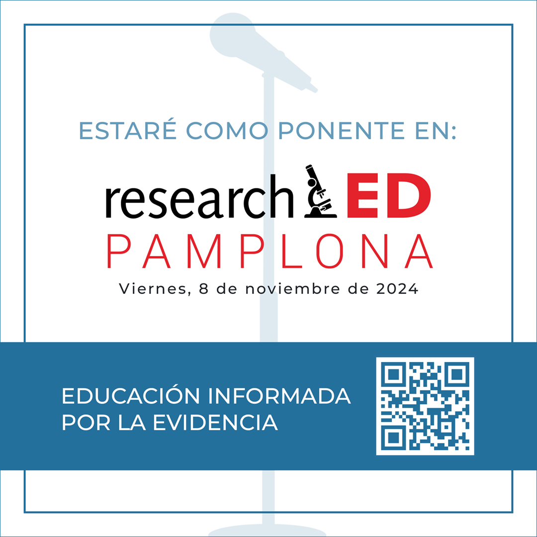 Héctor Ruiz Martín (@hruizmartin) on Twitter photo El 8 de noviembre estaremos en Pamplona <a href="/JuanEldelblog/">Juan (el del blog) Fernández</a>, <a href="/mininacheshire/">Minina de Cheshire</a>, <a href="/rc_charo/">Charo Rueda</a>, Célia Oliveira, Pablo Ruisoto y un servidor para compartir ideas en el marco de la educación informada por la evidencia. ¡No os lo perdáis!
science-teaching.org/researched/es/ El 8 de noviembre estaremos en Pamplona <a href="/JuanEldelblog/">Juan (el del blog) Fernández</a>, <a href="/mininacheshire/">Minina de Cheshire</a>, <a href="/rc_charo/">Charo Rueda</a>, Célia Oliveira, Pablo Ruisoto y un servidor para compartir ideas en el marco de la educación informada por la evidencia. ¡No os lo perdáis!
science-teaching.org/researched/es/