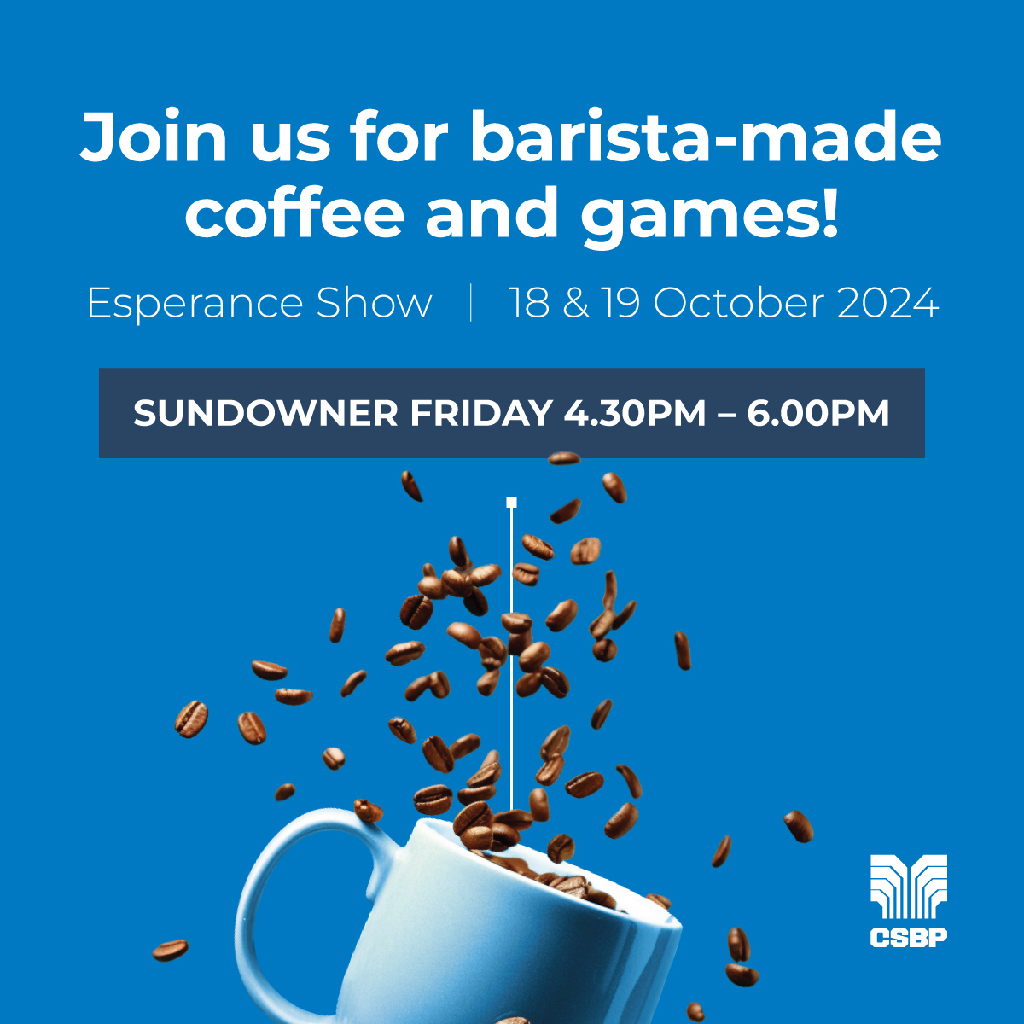 We can't wait to see you at the 2024 Esperance and Districts Agricultural Show later this week! 

Drop by the CSBP marquee and chat all things fertiliser and nutrition with our local Esperance team. 

You'll find us at site 33.