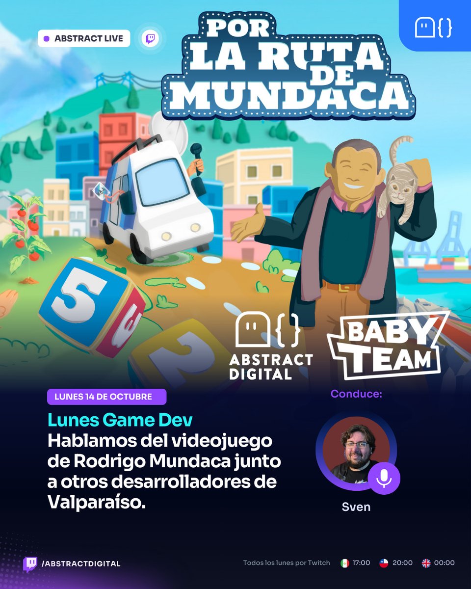 AbstractDw's tweet photo. 🚨¡Hoy tenemos #LunesGameDev! y junto a @svbrand e invitados, hablamos sobre un juego desarrollado para Rodrigo Mundaca.
☝️Súmate en vivo📺https://t.co/jYOysjxAHo desde las🕗20:00 horas GMT -3
✅¡Te esperamos!
#indiegame #IndieGameDev #indiedev #gamedevs #indiegames https://t.co/aWpauvsSrb