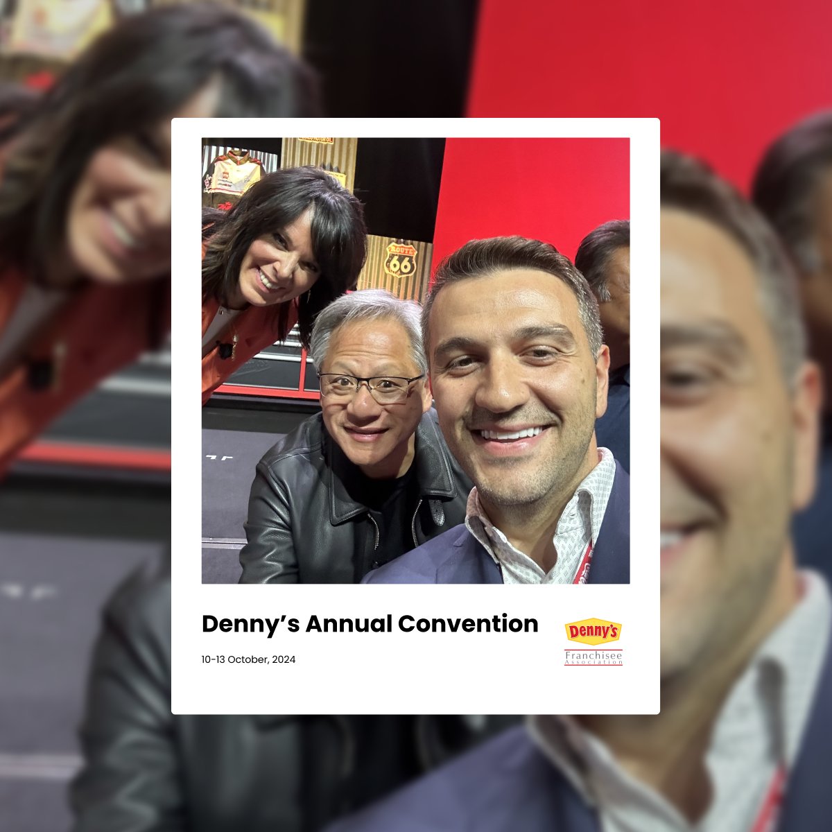 ireviewcom's tweet photo. Had an amazing time at the Broadmoor Denny's Convention! We showcased iReview &amp; https://t.co/wYpFhHjX5M, and were inspired by Jensen Huang, CEO of NVIDIA. Great connecting with Kelli Valade from Denny’s, too. Exciting moments and valuable insights all around! #BusinessInnovation https://t.co/8nGr3sZSsz