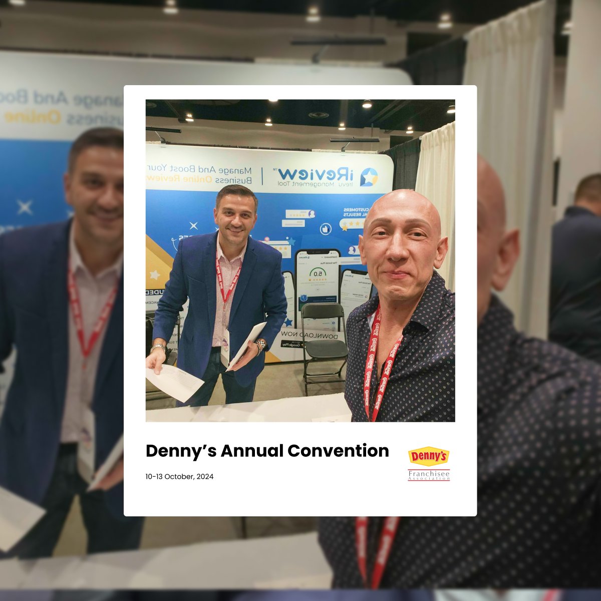 ireviewcom's tweet photo. Had an amazing time at the Broadmoor Denny's Convention! We showcased iReview &amp; https://t.co/wYpFhHjX5M, and were inspired by Jensen Huang, CEO of NVIDIA. Great connecting with Kelli Valade from Denny’s, too. Exciting moments and valuable insights all around! #BusinessInnovation https://t.co/8nGr3sZSsz