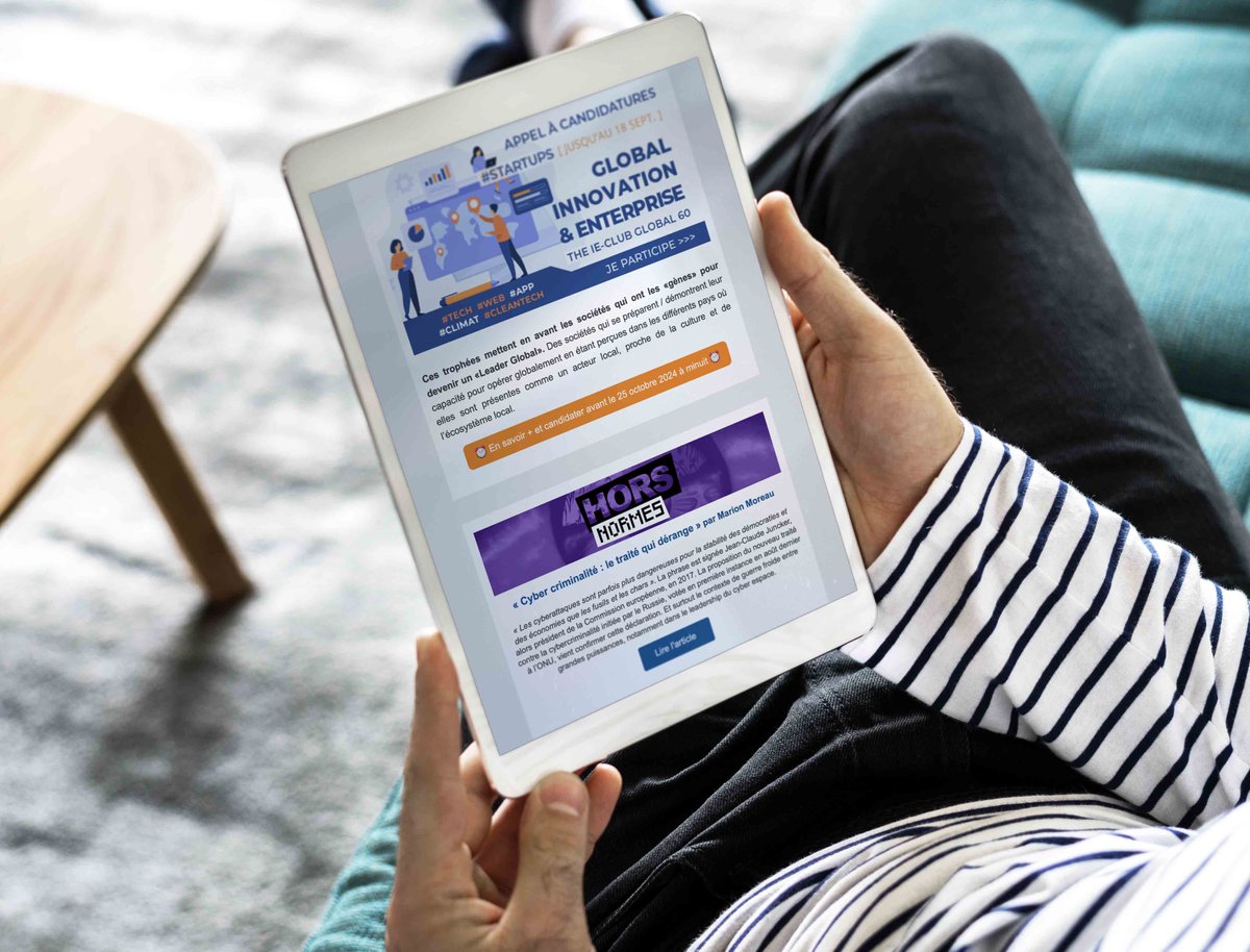 IE-Club (@ieclub) on Twitter photo 📣 La newsletter d'octobre est sortie !
▶️Appel à candidature > 10ème édition du GIE !
▶️« Cyber criminalité : le traité qui dérange »
▶️ Actualités des membres <a href="/Teregacontact/">Teréga</a> <a href="/platformsh_fr/">Platform.sh France</a> Magellan Capital <a href="/businessfrance/">Business France</a> <a href="/MIF_Expo/">MIF Expo - Le Salon du Made in France</a> Cap Digital
🔗r.mailing.ie-club.com/3k6vyah28hxpfe… 📣 La newsletter d'octobre est sortie !
▶️Appel à candidature > 10ème édition du GIE !
▶️« Cyber criminalité : le traité qui dérange »
▶️ Actualités des membres <a href="/Teregacontact/">Teréga</a> <a href="/platformsh_fr/">Platform.sh France</a> Magellan Capital <a href="/businessfrance/">Business France</a> <a href="/MIF_Expo/">MIF Expo - Le Salon du Made in France</a> Cap Digital
🔗r.mailing.ie-club.com/3k6vyah28hxpfe…