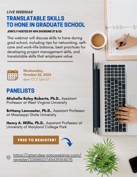 Hey Graduate Students! Sign up for this free webinar to set you up for the next stage of your career! register.gotowebinar.com/register/23986…