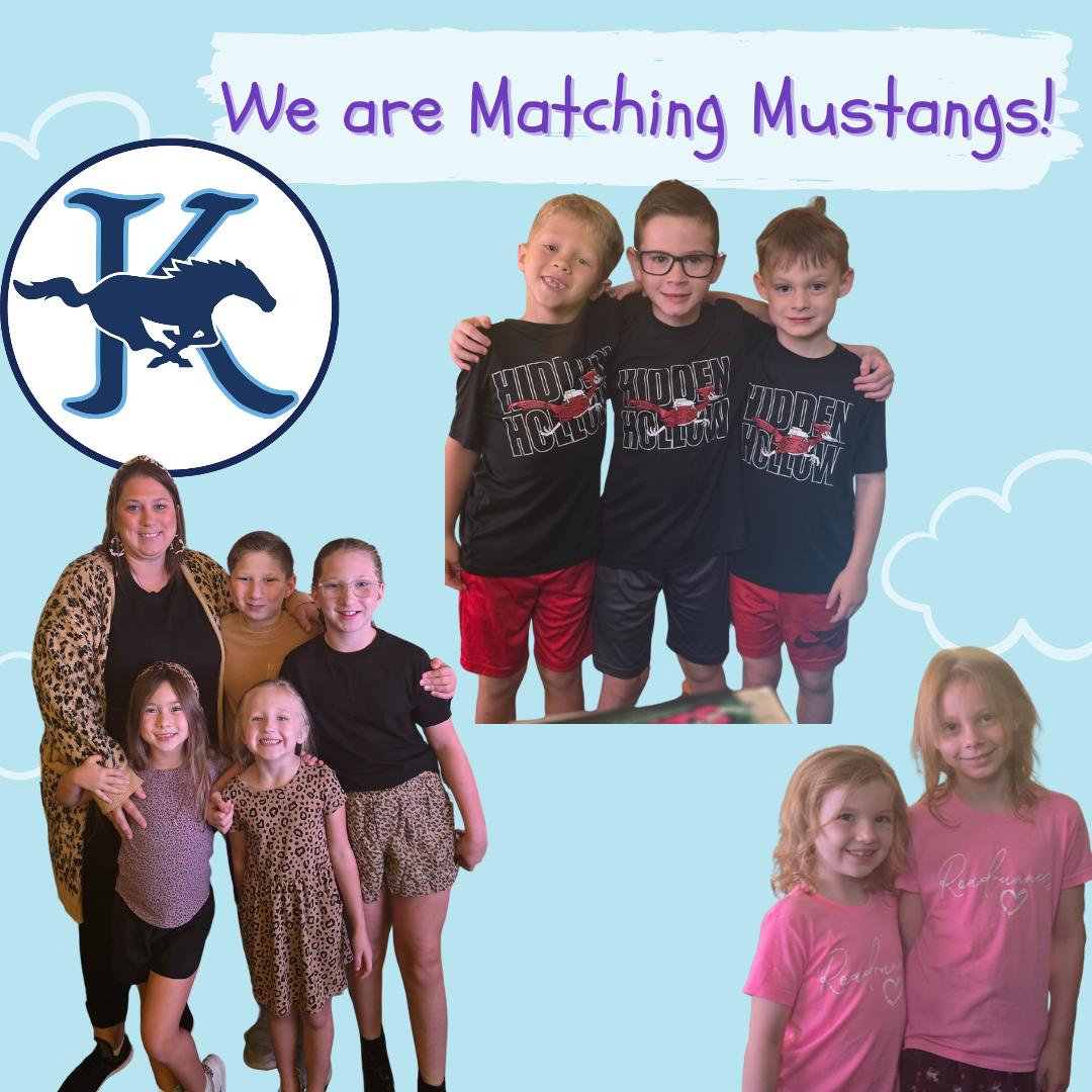 Today, we are Matching Mustangs! #futuremustang #kingwoodALLIN <a href="/HumbleISD/">Humble ISD</a> <a href="/HumbleISD_HHE/">Hidden Hollow Elementary</a> <a href="/HumbleISD_KHS/">Kingwood High School</a>