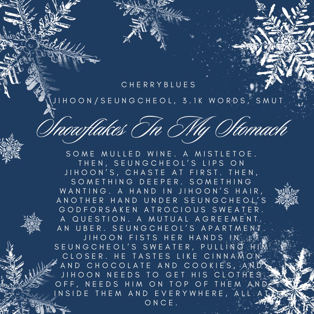 Snowflakes In My Stomach 

sc/wz, 3.1k words, smut

archiveofourown.org/works/52450989