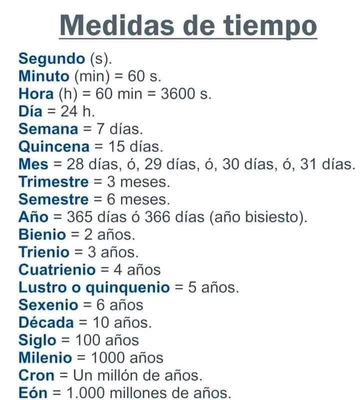 InformaCosmos's tweet photo. Medidas de tiempo. https://t.co/hvK61ZjPxY