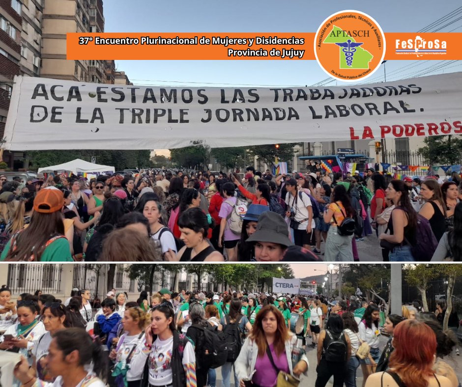 Aptasch_Chaco's tweet photo. APTASCH y
@PrensaFESPROSA
dijeron presentes en el 37° Encuentro Plurinacional de Mujeres y Disidencias que se realizó en la provincia de Jujuy, donde volvimos a ratificar nuestro compromiso de lucha contra la violencia de todo tipo y por la verdadera inclusión en nuestra sociedad https://t.co/GppCnrZSBi