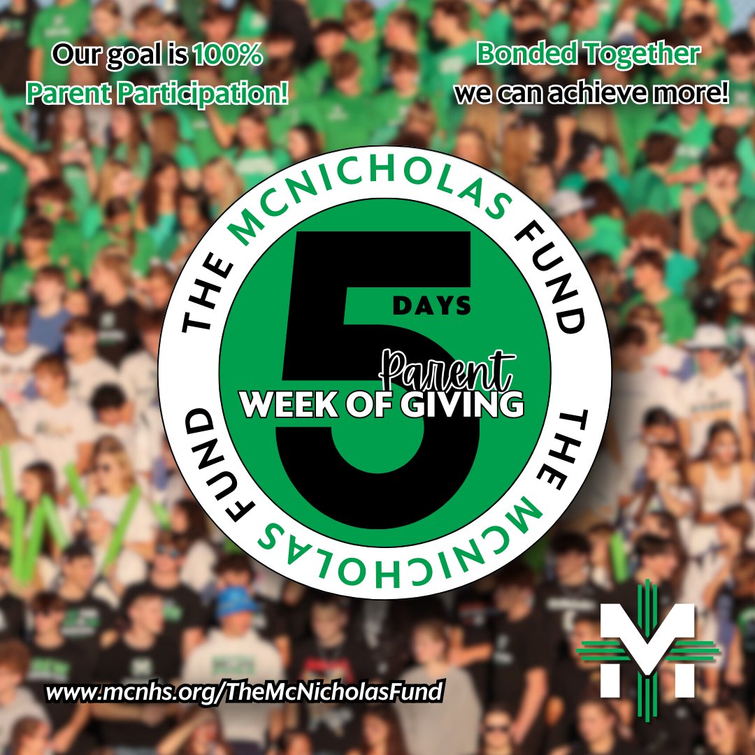 McNicholasHS's tweet photo. It is with great excitement that we launch our first McNicholas Fund Parent Week of Giving, taking place from October 14-18! 
Donate now at https://t.co/pQ8k6p8aJz https://t.co/fUmcQl2fEJ