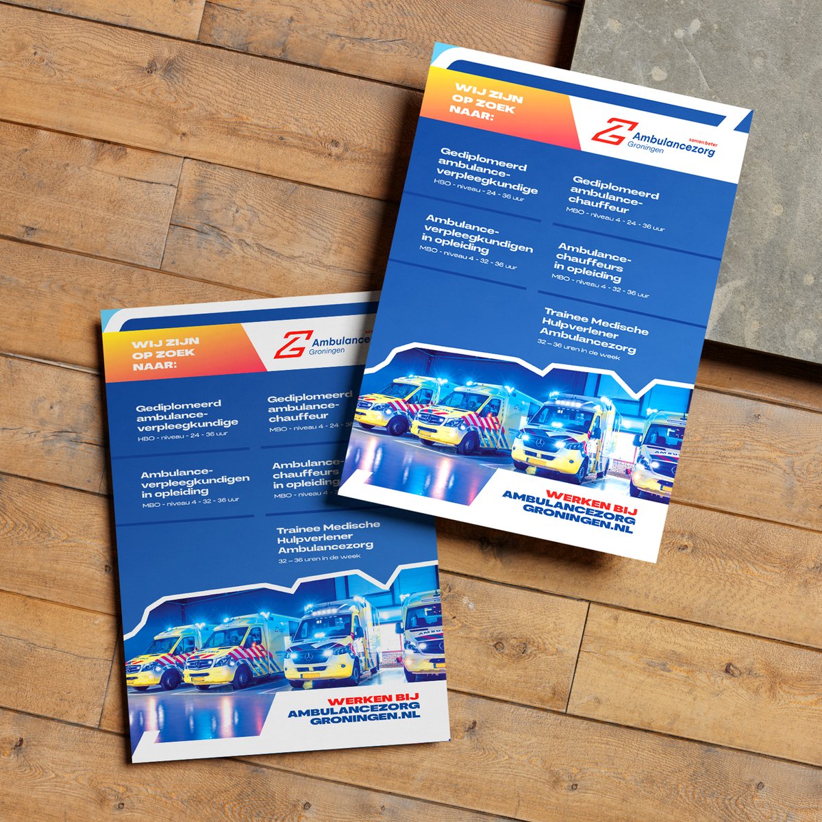 DegelijkDesign's tweet photo. Vrijdag 11 oktober vond de Werken bij Ambulancezorg Groningen-Dag plaats. Vanuit @AmbulancezorgGR  kwam bij ons het verzoek om aan deze dag een eigen identiteit te geven. Met veel plezier hebben wij hieraan gewerkt. https://t.co/ZNl8jutLJl