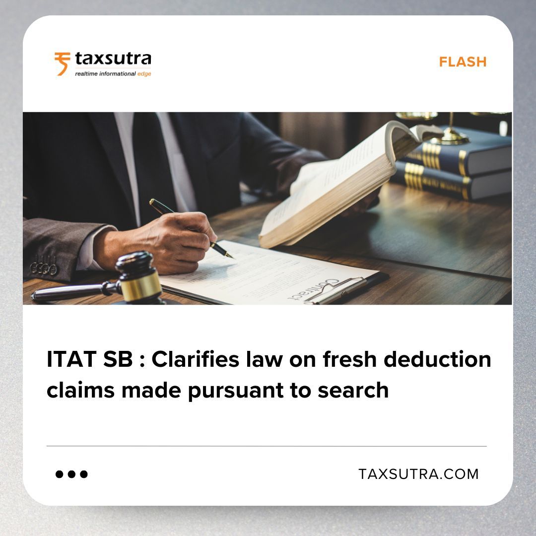 Taxsutra's tweet image. Special Bench of Hyderabad ITAT delivers important ruling, clarifying the law on fresh claim of deductions under Chapter VIA pursuant to search...

Click here to read more on the ITAT observations&amp;gt;&amp;gt; buff.ly/404P35P

#Taxsutra #ITATRuling #FreshDeductionClaims