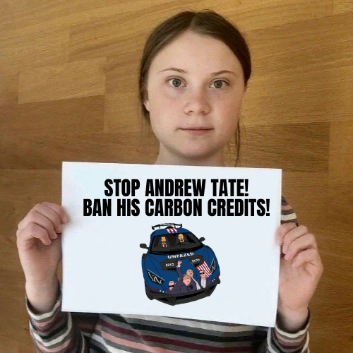 STO_Coin's tweet photo. @Cobratate @TateTheTalisman
The man who has unleashed the largest amount of carbon dioxide into the atmosphere, known to mankind.  

definition: CARBON BOSS.  

#CarbonBoss #Tate #WeDontCare #WeDontCare