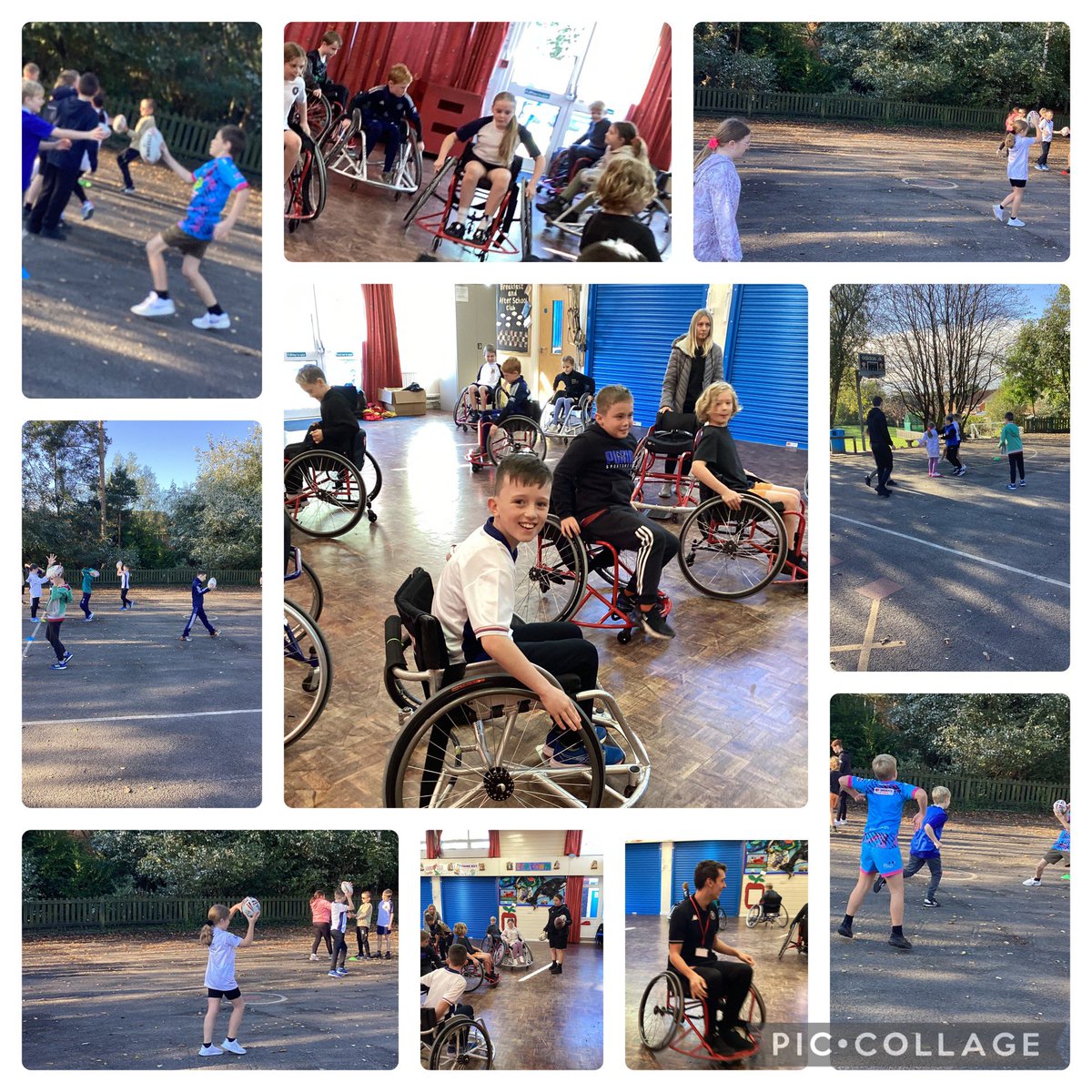 We have had such a fun morning with Wigan Warriors! We have learned some new rugby skills and used the wheelchairs to play tag rugby #OurladysPE #Ourladysenrichment #WiganWarriors