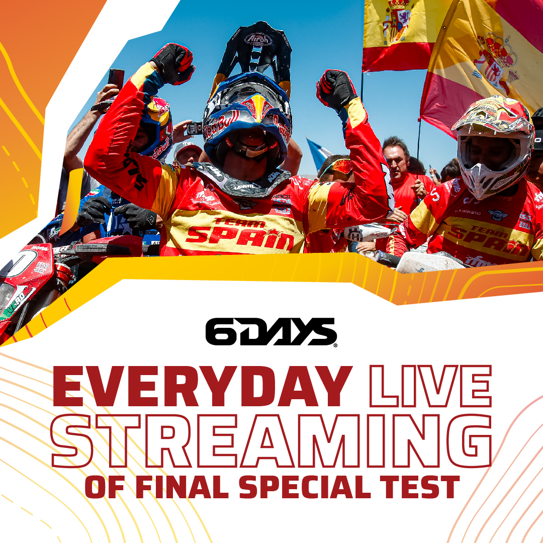 FIM_live's tweet photo. 6DAYS®️ IS NOW LIVE! 🚨
Get ready for:
🏁 LIVE 🔴 Final special test of each day
🎙 The @motul 6DAYS Studio Show
🎥 POV Track Previews
🔥 Exclusive content and insights
Catch all the action LIVE, exclusively on https://t.co/pvKmoadiDT 📺
#FIM @NOCO1914 #6DAYS https://t.co/SBK6MSx4To