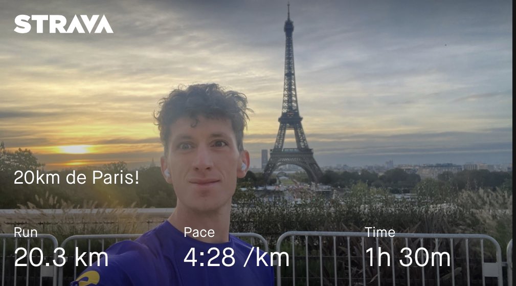 Jamie (@mrjamiesugrue) on Twitter photo Very happy to have run my first <a href="/20km_Paris/">Les Vredestein 20km de Paris</a> in 1h 31 minutes yesterday with the <a href="/FRM_officiel/">Fondation pour la Recherche Médicale</a>! Very happy to have run my first <a href="/20km_Paris/">Les Vredestein 20km de Paris</a> in 1h 31 minutes yesterday with the <a href="/FRM_officiel/">Fondation pour la Recherche Médicale</a>!