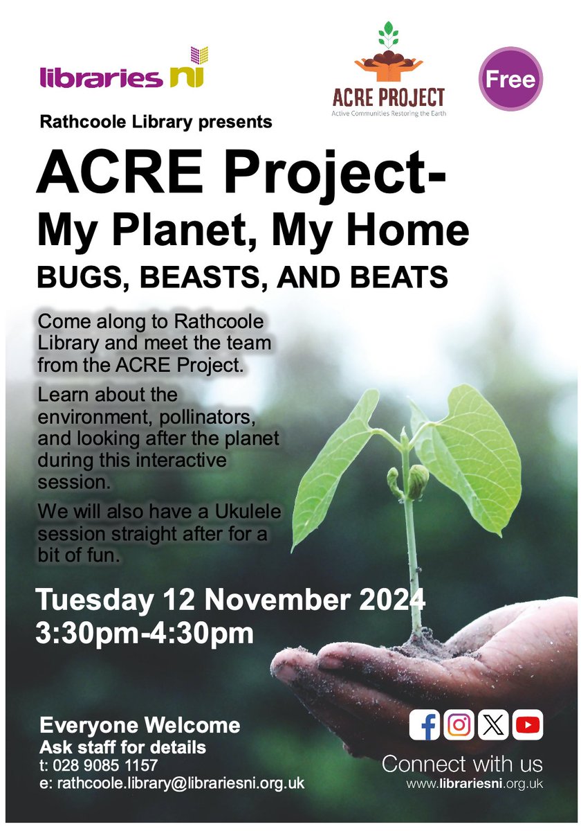 Restoring_Earth's tweet photo. We are getting excited for our upcoming winter sessions of My Plant, My Home held at Rathcoole and Greystone libraries this November, check it out and get yourself signed up, as spaces are limited. @LibrariesNI. https://t.co/5zMV2aqTuy