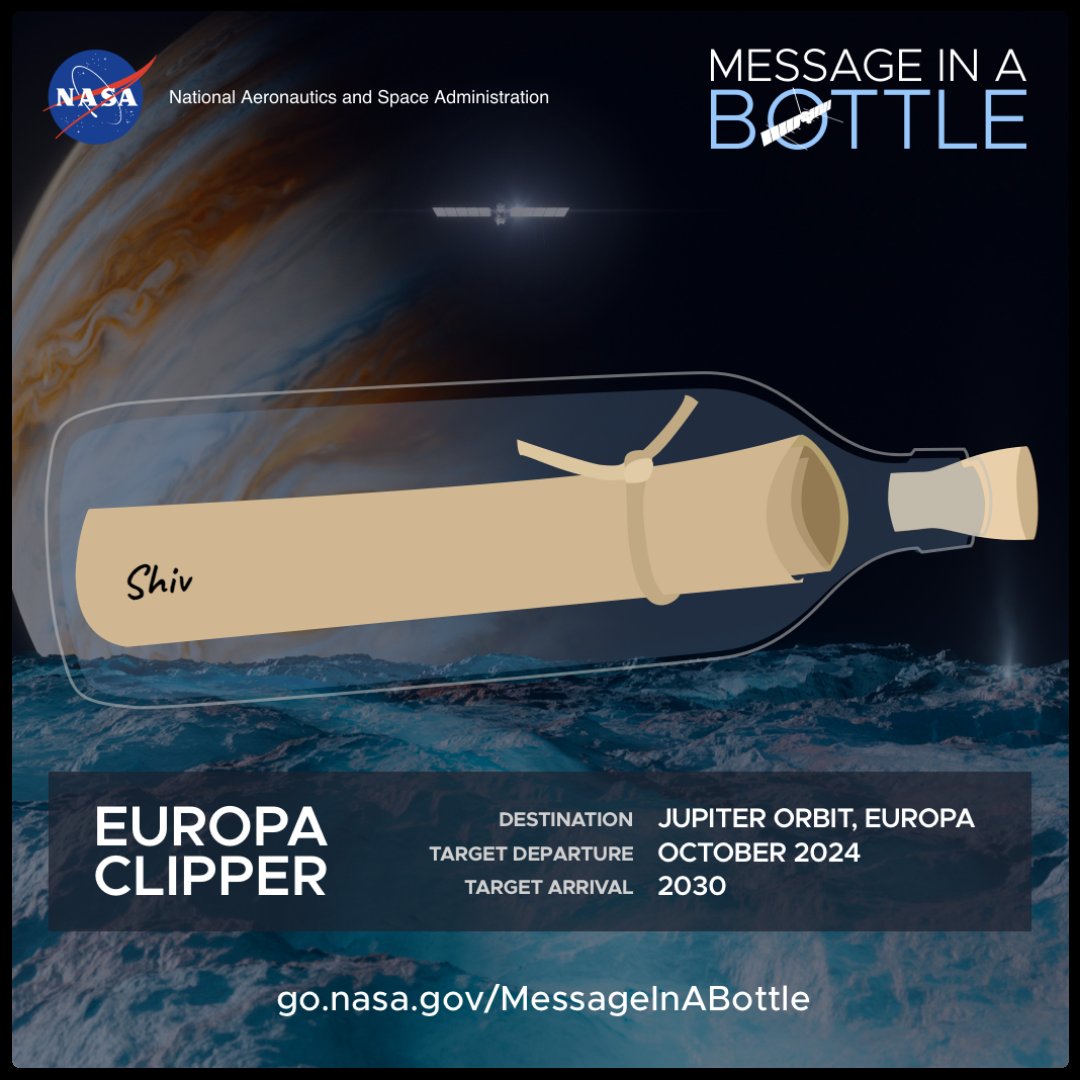 txclmt's tweet image. Here's my onboarding pass for the voyage to Jupiter's europa ! All set to travel to 1.8 billion miles &amp;lt;3 🚀

Thank you @NASA for stenciling my name on very EC tantalum chip via electron beam!

Bon Voyage @EuropaClipper ! 🌌 #EuropaClipper #NASAMission