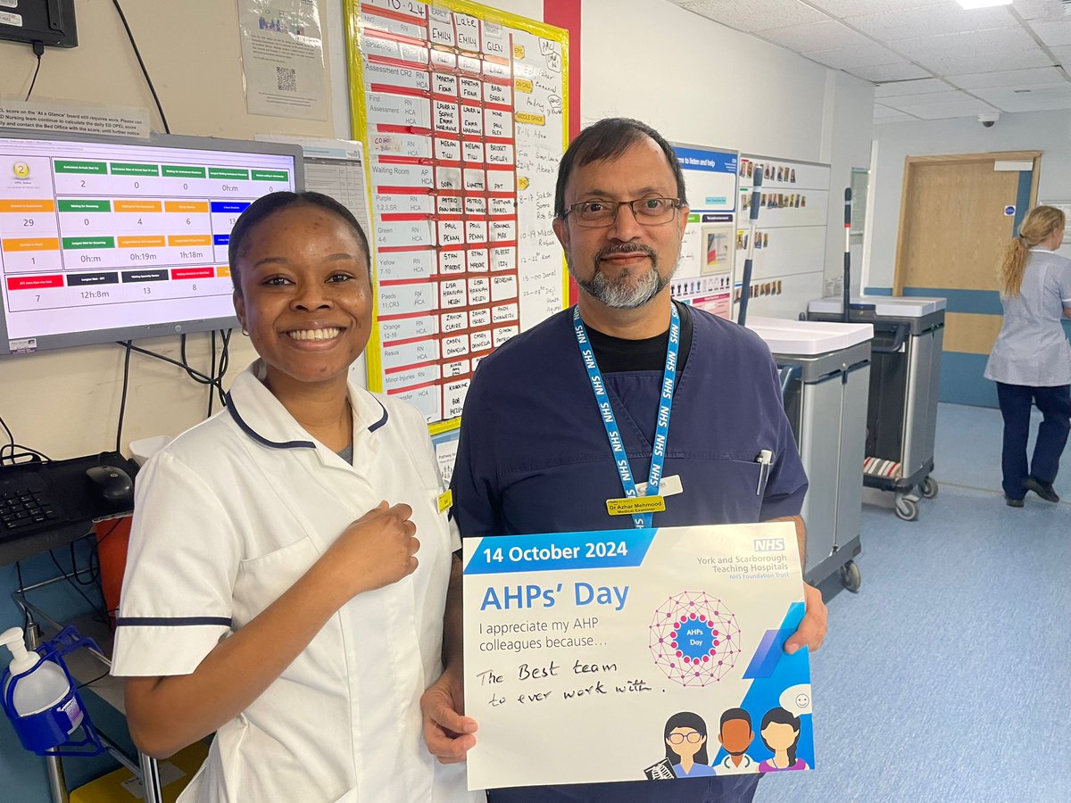 YS_AHPs's tweet photo. "The best team to ever work with". A lovely appreciation message from the team in ED @YSTeachingNHS for our #AHPs #AHPsDay2024 https://t.co/Y2RhCyOGFu