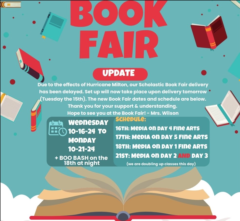 Jamie Wilson (@mrsmediajte) on Twitter photo Our <a href="/Scholastic/">Scholastic</a> Book Fair is almost here Tigers! πππ― Materials are slightly delayed so please see the update info attached as well as the Updated Volunteer Sign Up here: m.signupgenius.com/#!/showSignUp/β¦ See you at the Book Fair! Our <a href="/Scholastic/">Scholastic</a> Book Fair is almost here Tigers! πππ― Materials are slightly delayed so please see the update info attached as well as the Updated Volunteer Sign Up here: m.signupgenius.com/#!/showSignUp/β¦ See you at the Book Fair!