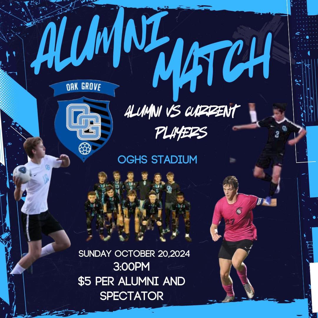 OGHSoccer's tweet photo. We have 2 exciting events happening this week! First is our Community Night against North Davidson where kids get in free with a paying adult and wearing their local club jersey!

As we hit the weekend we get to welcome back our alumni for our annual Alumni Match on Sunday at 3pm https://t.co/jhhyEjhk6X