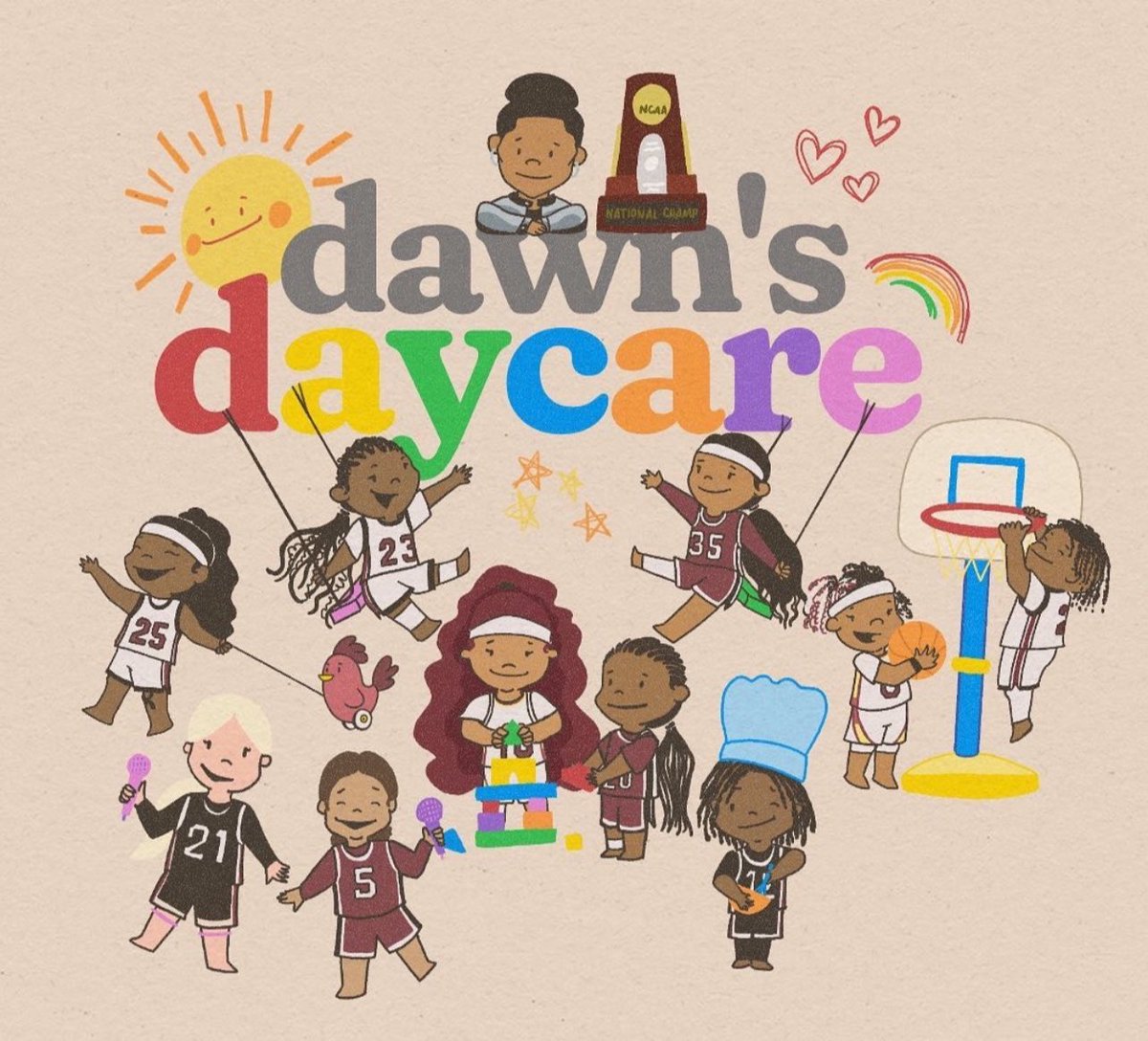 wbb_sc's tweet image. The daycare goes back out for recess tomorrow ๐คญ๐
(P.S. we need an updated version of the daycare graphic for this yearโs team)
