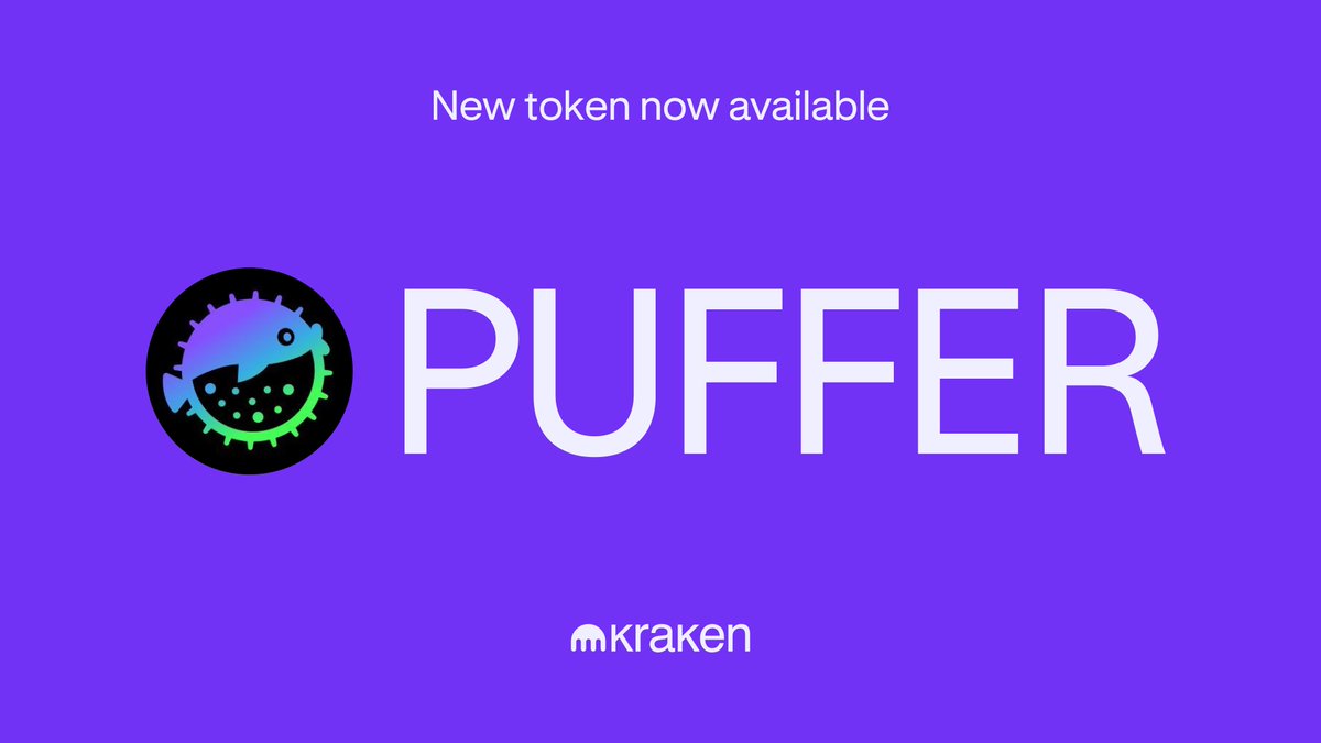 krakenpro's tweet photo. 📣 $PUFFER  is now available for trading on Kraken!

✔️ Deposits and withdrawals are enabled
🎉 Trading is live!

*Geographic restrictions apply

Trade here ⤵️
https://t.co/xthLAGJo9t https://t.co/HF56QIMhMF