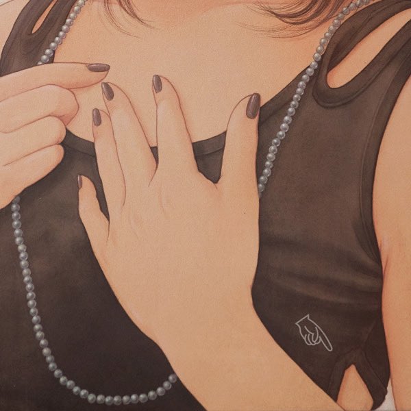 アウラ「開催中のアウラ展。三枚目の絵はヘアスタイルや衣装の穴など多少天邪鬼に描きたい気分」|北島 優子のイラスト