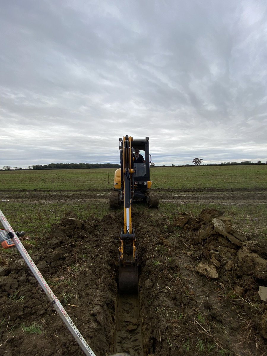 agri_ben's tweet photo. Laying a couple of land drains across the tramline to dry up some wet holes and ruts. #wheat coming along nicely https://t.co/jukS0L9hjW