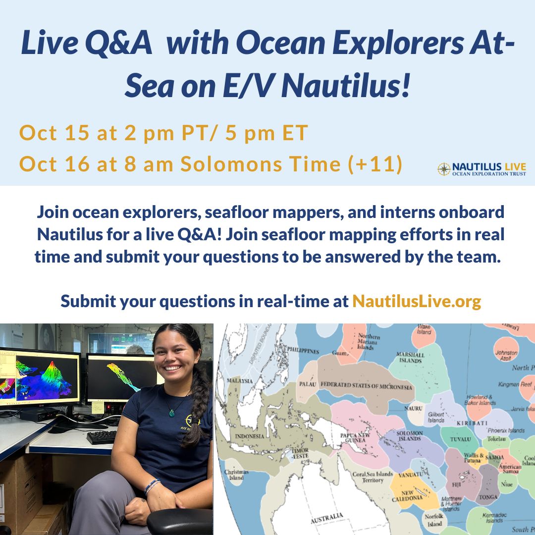 Join us this week for a LIVE #QandA with #oceanexplorers onboard #EVNautilus!