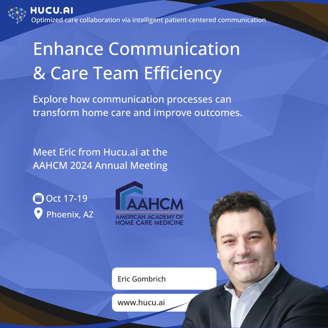 Excited to attend the AAHCM annual conference in Phoenix this week! Looking forward to discussing with fellow attendees how improving communication processes can elevate patient outcomes and boost care team efficiency in #homecare, #assistedliving, and #valuebasedcare

#Hucu