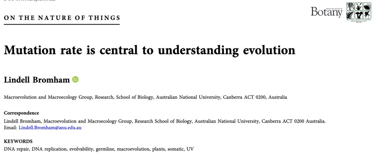 Botanical Society of America (@botanical_) on Twitter photo Mutation rate is central to understanding #evolution
Check out this new #AJB essay by Lindell Bromham
doi.org/10.1002/ajb2.1… #botany <a href="/wileyplantsci/">Wiley Plant Science</a> <a href="/WileyEcolEvol/">Wiley Ecology & Evolution</a> Mutation rate is central to understanding #evolution
Check out this new #AJB essay by Lindell Bromham
doi.org/10.1002/ajb2.1… #botany <a href="/wileyplantsci/">Wiley Plant Science</a> <a href="/WileyEcolEvol/">Wiley Ecology & Evolution</a>