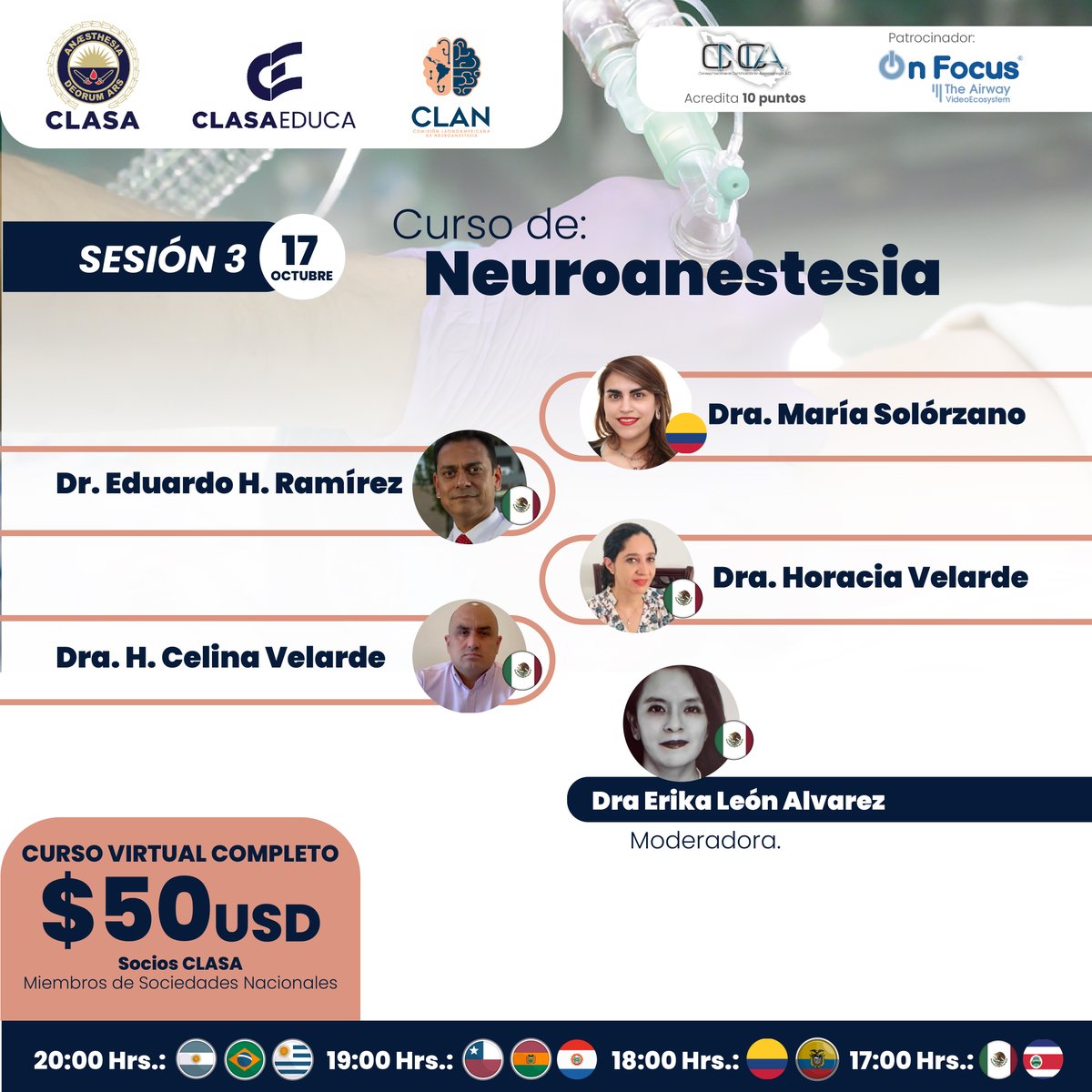 ¡Esta semana tendremos la segunda sesión del curso Neuroanestesia!

Aún te puedes inscribir: i.mtr.cool/revkusmunh
Puntaje de 10 en: i.mtr.cool/iwrastzirx
Patrocinador oficial: i.mtr.cool/dnynlgorpv

#anestesiologia #anestesia #clasa #anestesiologos