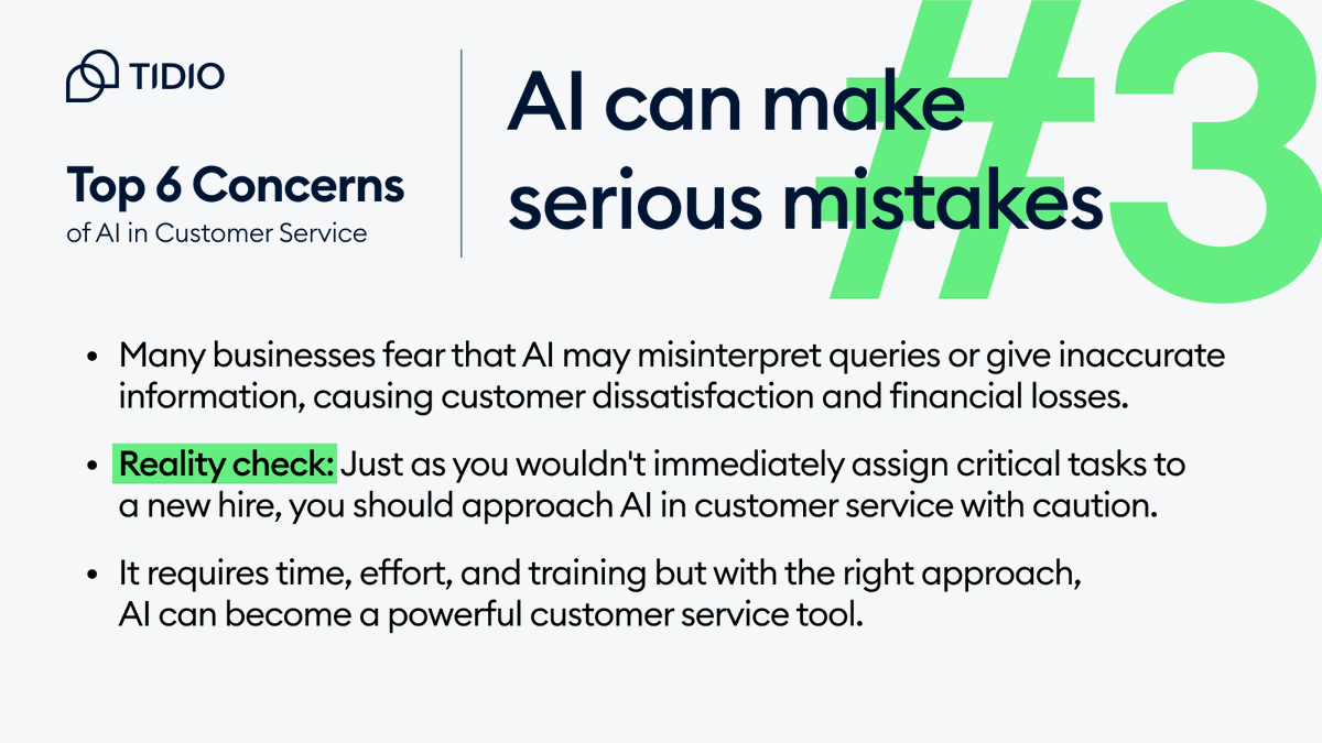 One big myth about #AI in #CustomerService is the fear of mistakes. But if you think of AI like onboarding a new team member—it takes time and training to get it right. With patience and the right approach, AI can be a game changer. Stay tuned for more AI myth-busting! #AIMyths