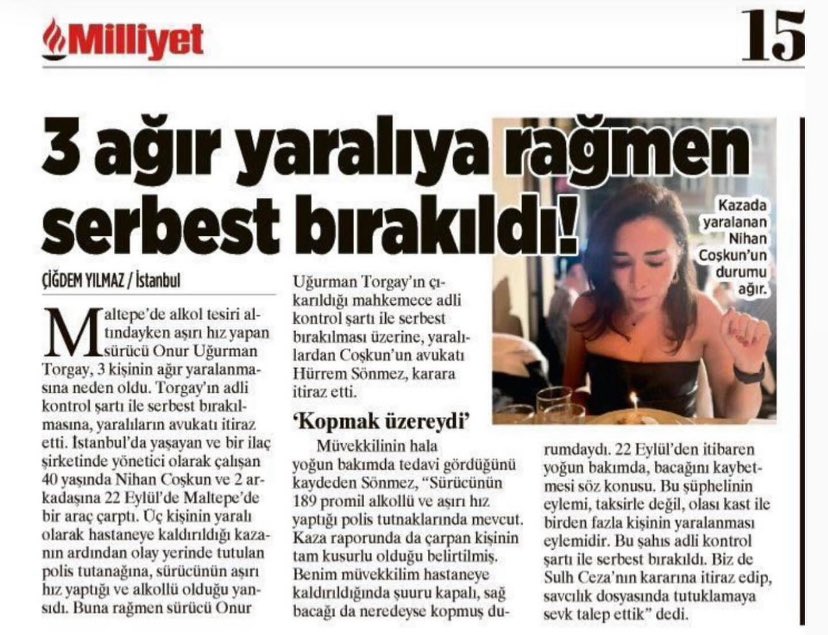 cskn_sl's tweet photo. Nihan Coşkun için adalet istiyoruz. 23 gündür kardeşim yoğun bakımda ama Onur Uğurman Torgay dışarıda geziyor. 

 #OnurUğurmanTorgayTutuklansın
@solcugazete @adalet_bakanlik @TC_icisleri https://t.co/gk2YES5zwb