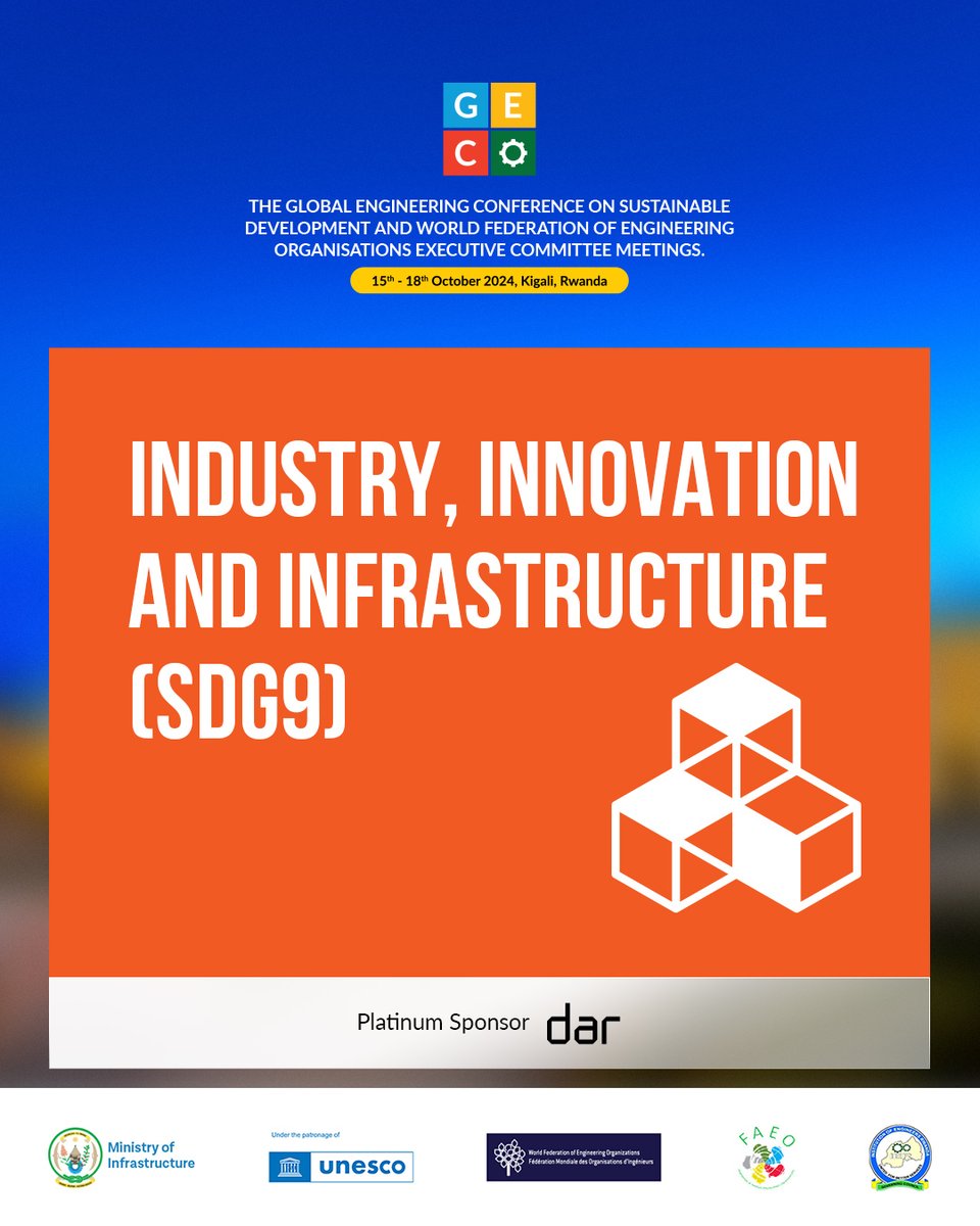 PMudakikwa's tweet photo. IT'S TOMORROW!
The Global Engineering Conference #GECO2024 kicks off on this Tuesday 15th October in Kigali at the @RadissonKigali organized and hosted by the  @RwandaEngineers 
GET READY for insightful plenary sessions that have been tailored to serve as guiding lights, directing the conference program toward the comprehensive exploration of engineering's pivotal role in the attainment of the global #SDGs