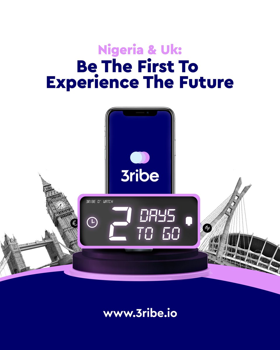 3ribe_io's tweet photo. Mark your calendars
3ribe is coming to the UK ๐ฌ๐ง in TWO DAYS โ๏ธ
Stay tuned for more updates!
#3ribe #3ribefinance https://t.co/8PuuxhUzta