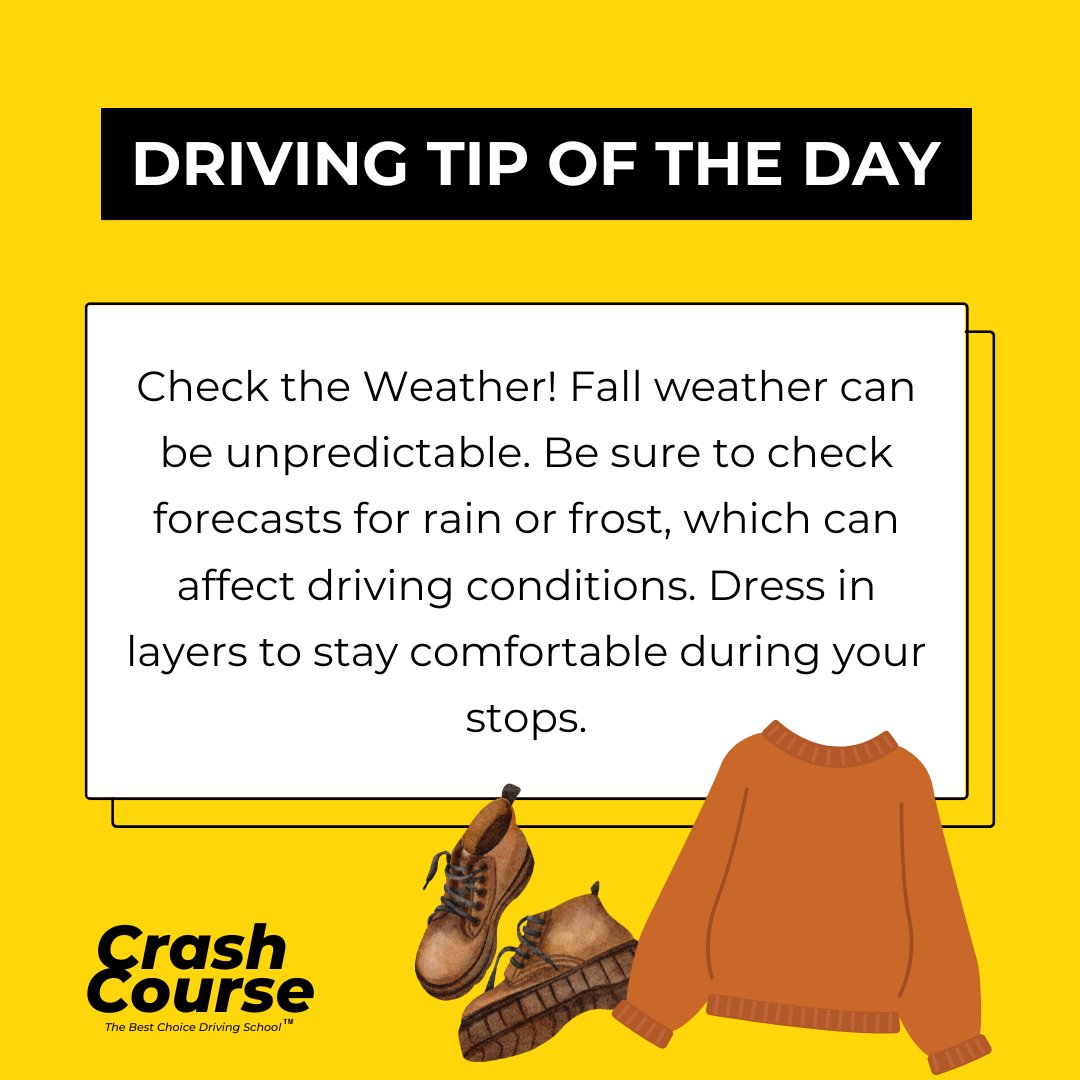 crashcoursewi's tweet image. #FallWeather #DrivingSafety #WeatherCheck #SafetyFirst #FallDrivingTips