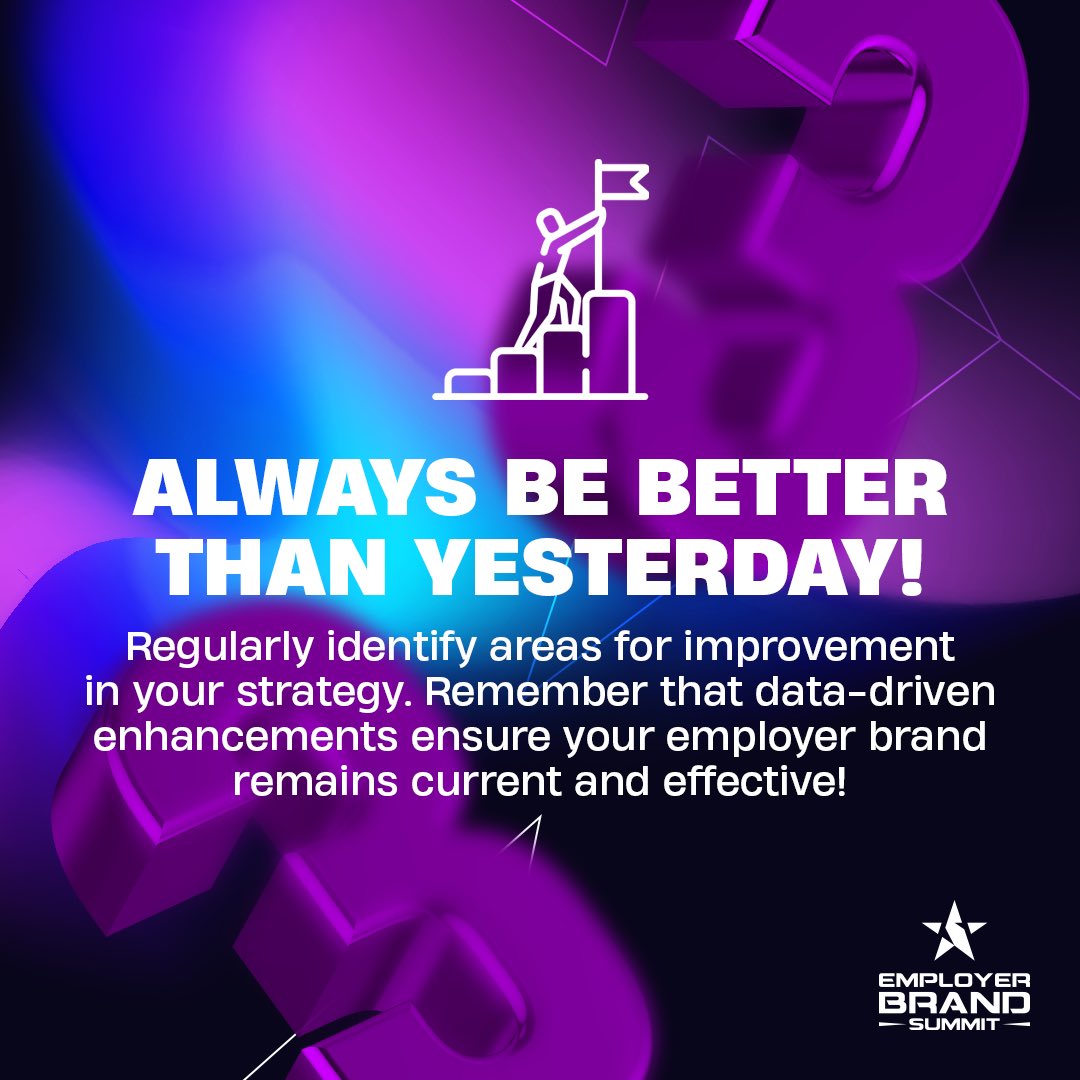 3 Steps to Employer Branding Success!  🪄If you want to make a difference in your employer brand, know your target audience well, strengthen your digital presence and always be better than yesterday! 💙💜
#EmployerBrandSummit #EBS2024 #EmployerBranding