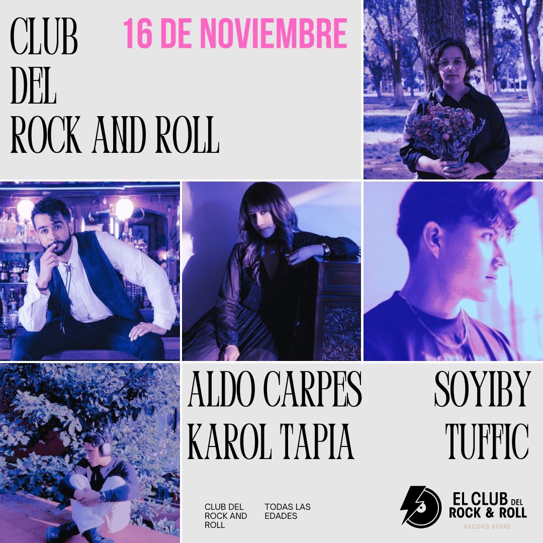 Show Aldo Carpes 
16 de Noviembre 
#ClubdelRockandroll
#Aldocarpes
#soyiby
#Tuffic
#Karoltapia

passline.com/eventos/crr-sh…