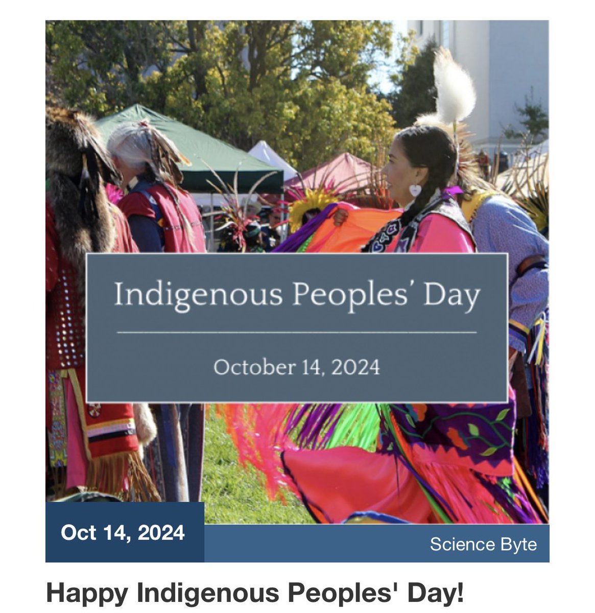 The NC CASC is happy to celebrate Indigenous Peoples’ Day today, October 14. We celebrate and honor the connection Indigenous Peoples have with their cultural lands, including the lands where we live and work today.  Read more here: nccasc.colorado.edu/news/happy-ind…

 #IndigenousPeoples