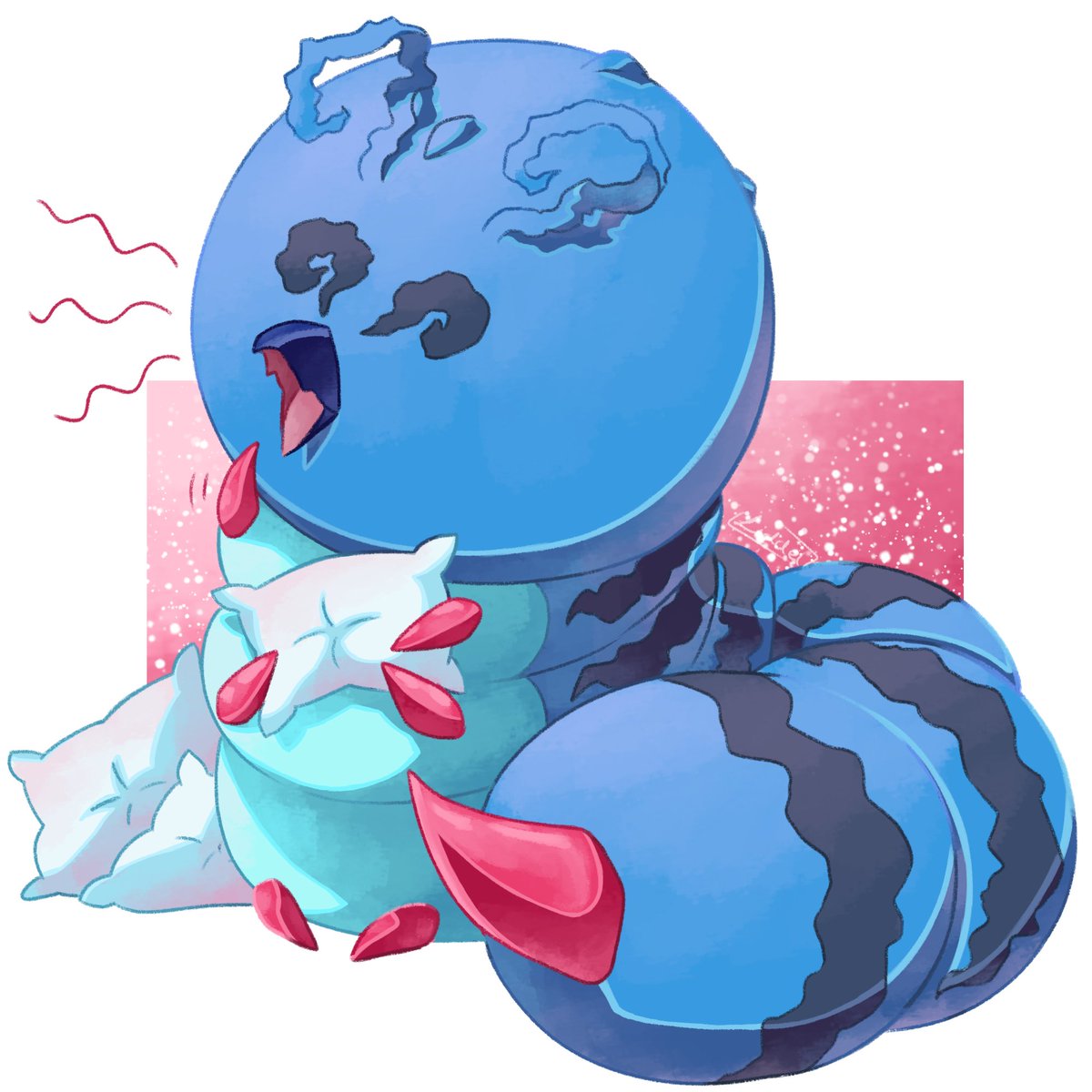 another comm done! this big eepy boi is Bigkunemon and belongs to @/SwappingGoblin!! such a cute fella