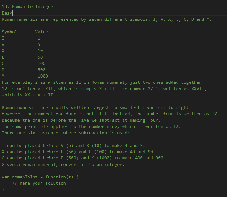 Abel_tibeso's tweet photo. My 17th Leetcode Challenge
Problem
13. Roman to integer
NB: https://t.co/J7jbAGBwOs
#dohardthings #alx_swe #leetcod #problem_solving #javascript https://t.co/qS9hK0ckFp