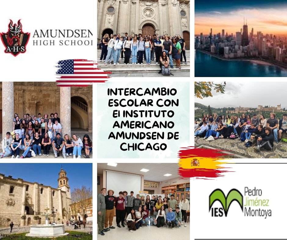 Estudiantes estadounidenses visitan el IES P. Jiménez Montoya para participar en la segunda edición del intercambio escolar entre el instituto Amundsen de Chicago y nuestro centro: “New Connections and Horizons for Everyone”, del 12 al 18 de octubre.